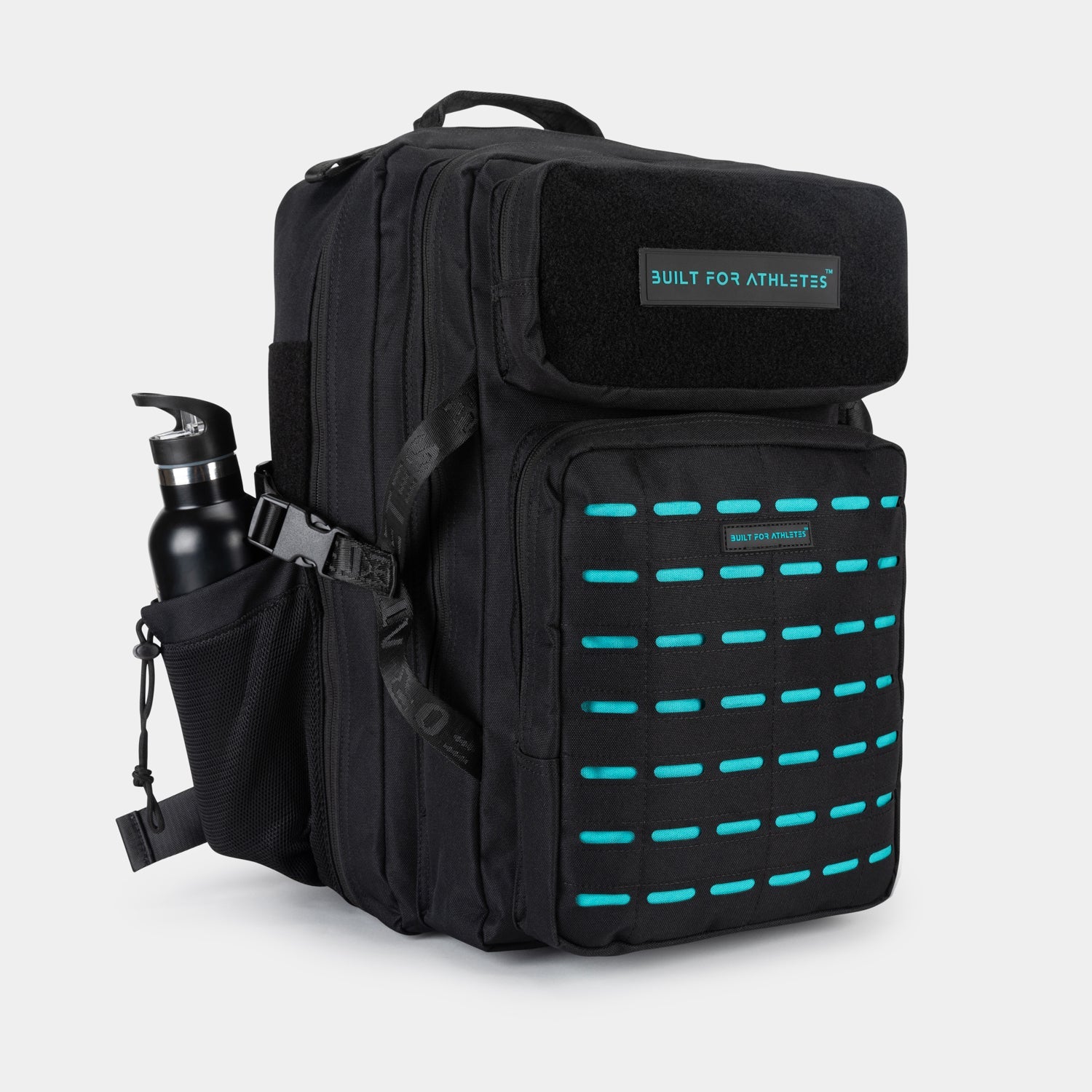 Large 45L Gym Backpack Black & Aqua