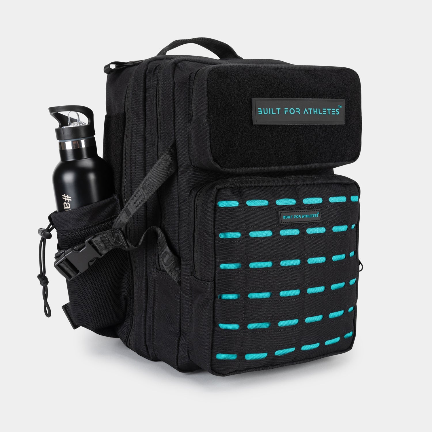 Medium 25L Gym Backpack Black & Aqua