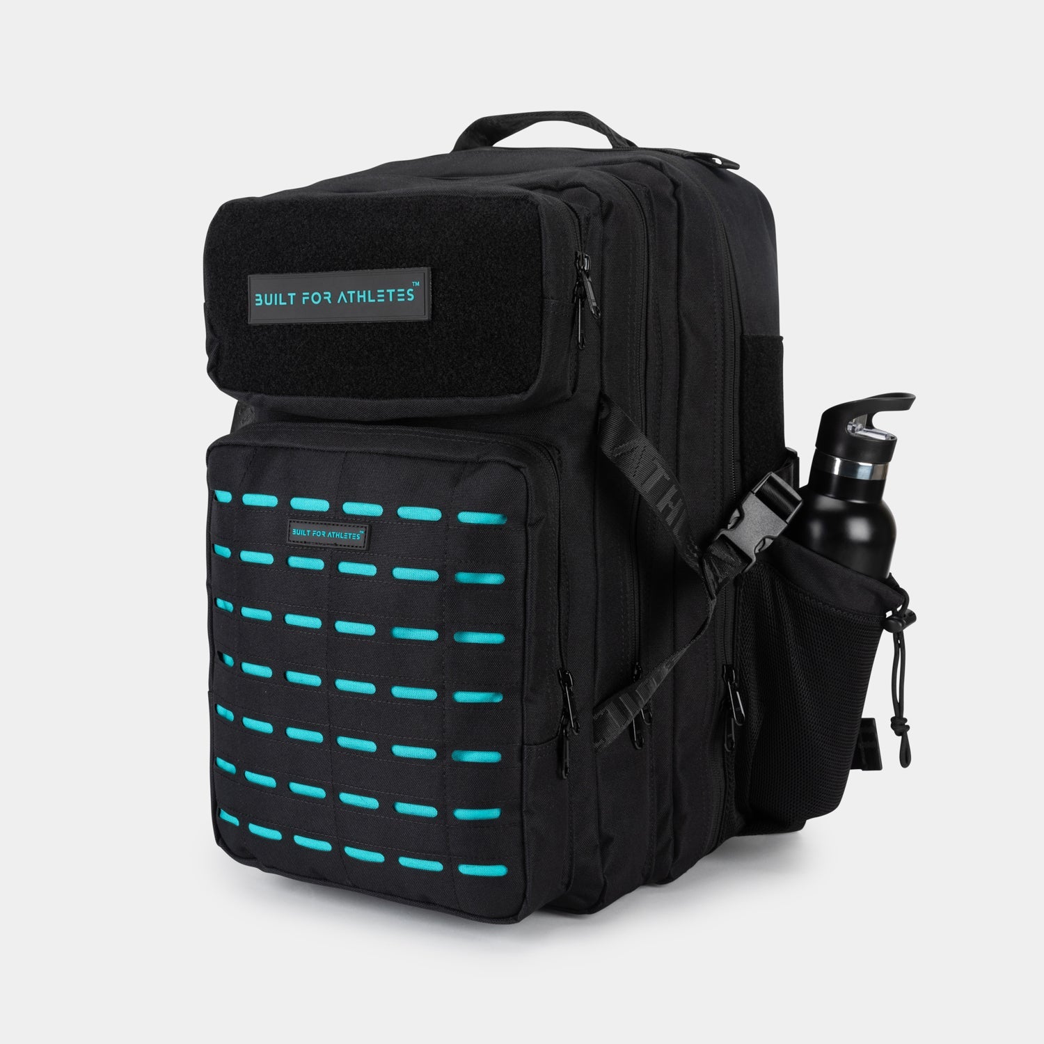 Large 45L Gym Backpack Black & Aqua