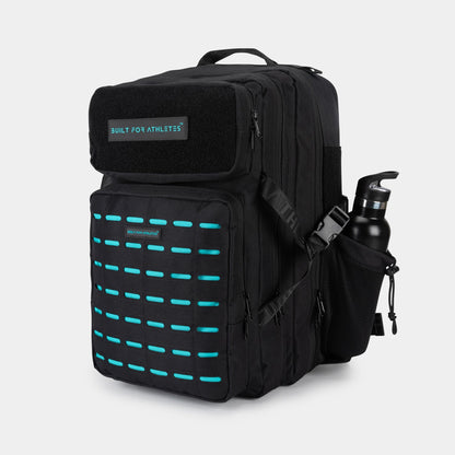 Large 45L Gym Backpack Black & Aqua
