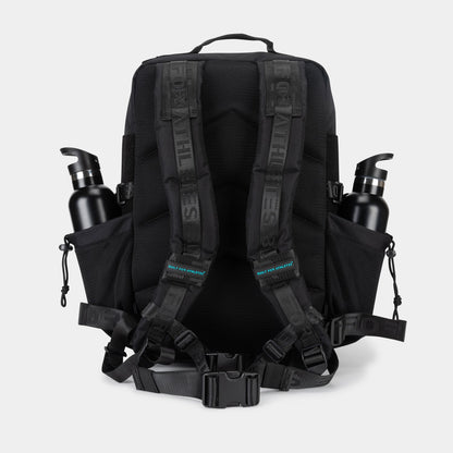 Large 45L Gym Backpack Black & Aqua
