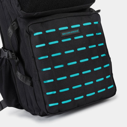 Large 45L Gym Backpack Black & Aqua