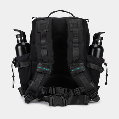 Medium 25L Gym Backpack Black & Aqua