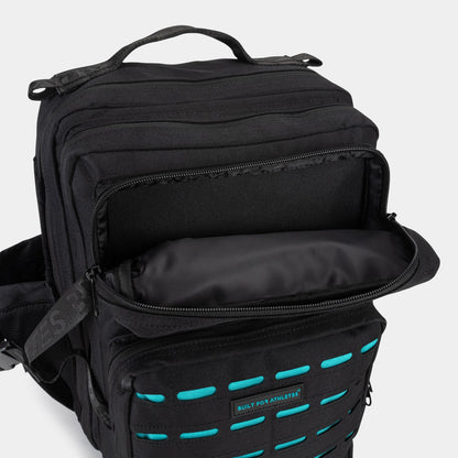 Medium 25L Gym Backpack Black & Aqua