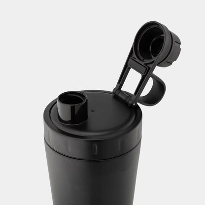 Stainless Steel Metal Protein Shaker 600ML Black