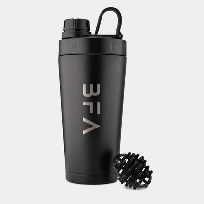 Stainless Steel Metal Protein Shaker 600ML Black