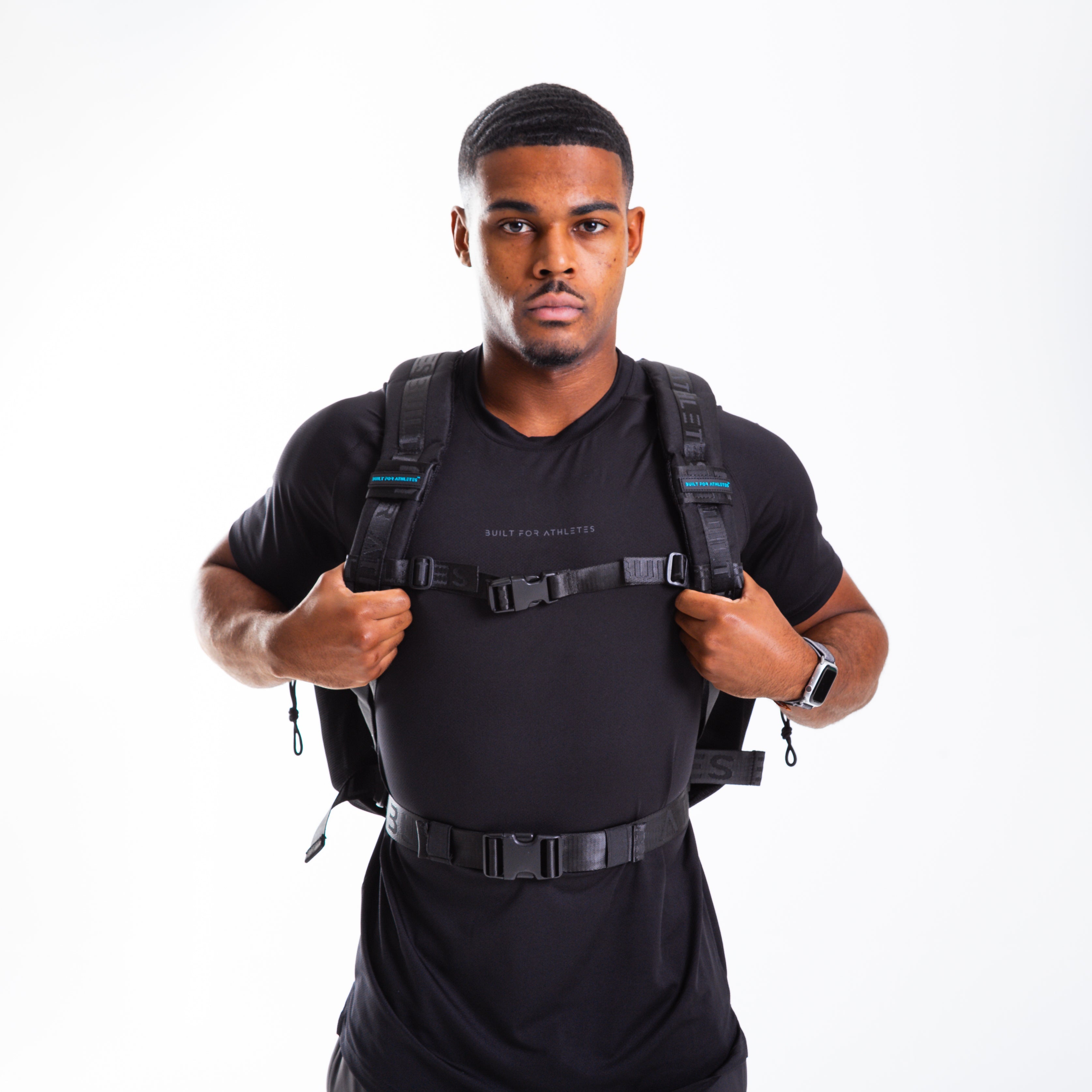 Large 45L Gym Backpack Black & Aqua