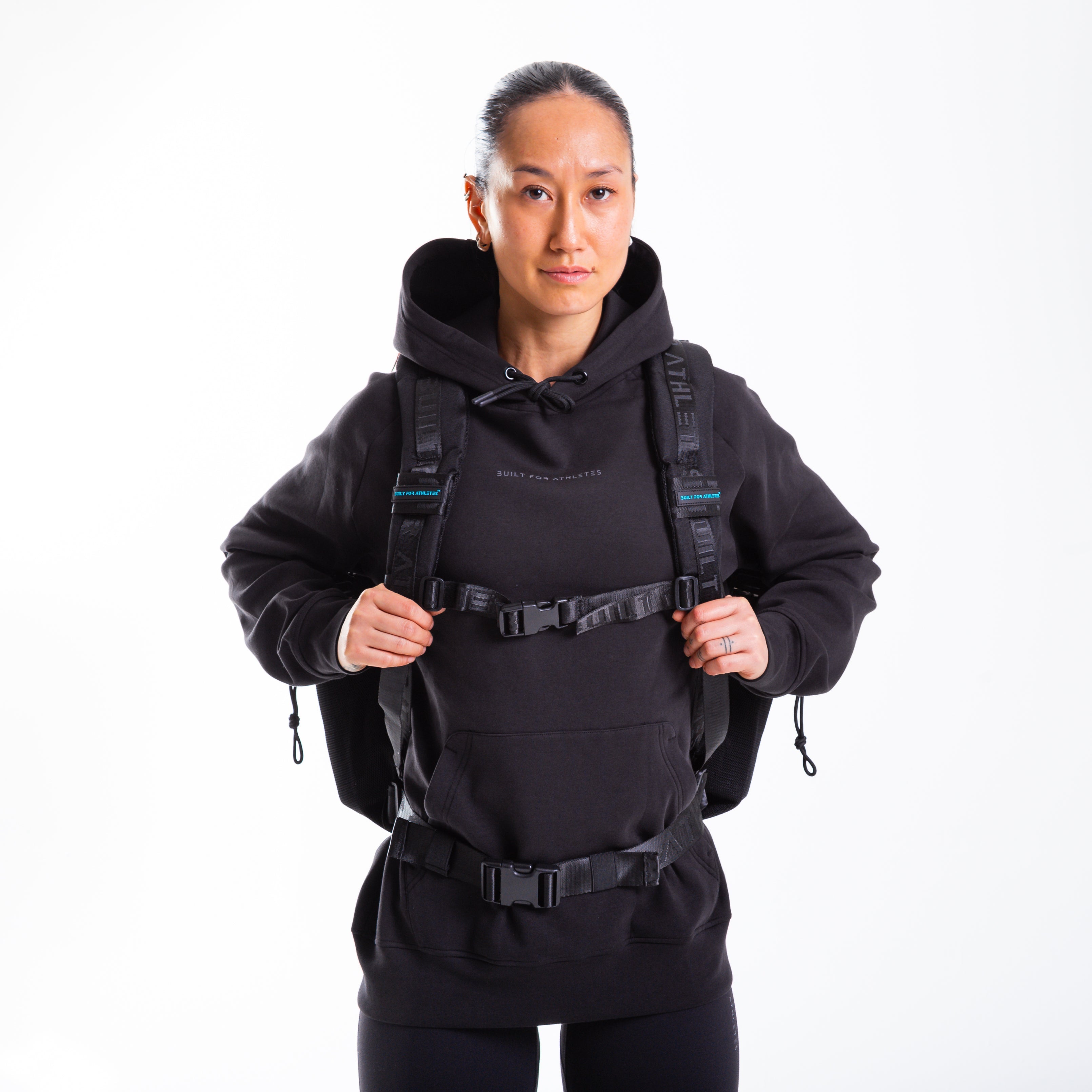 Large 45L Gym Backpack Black & Aqua
