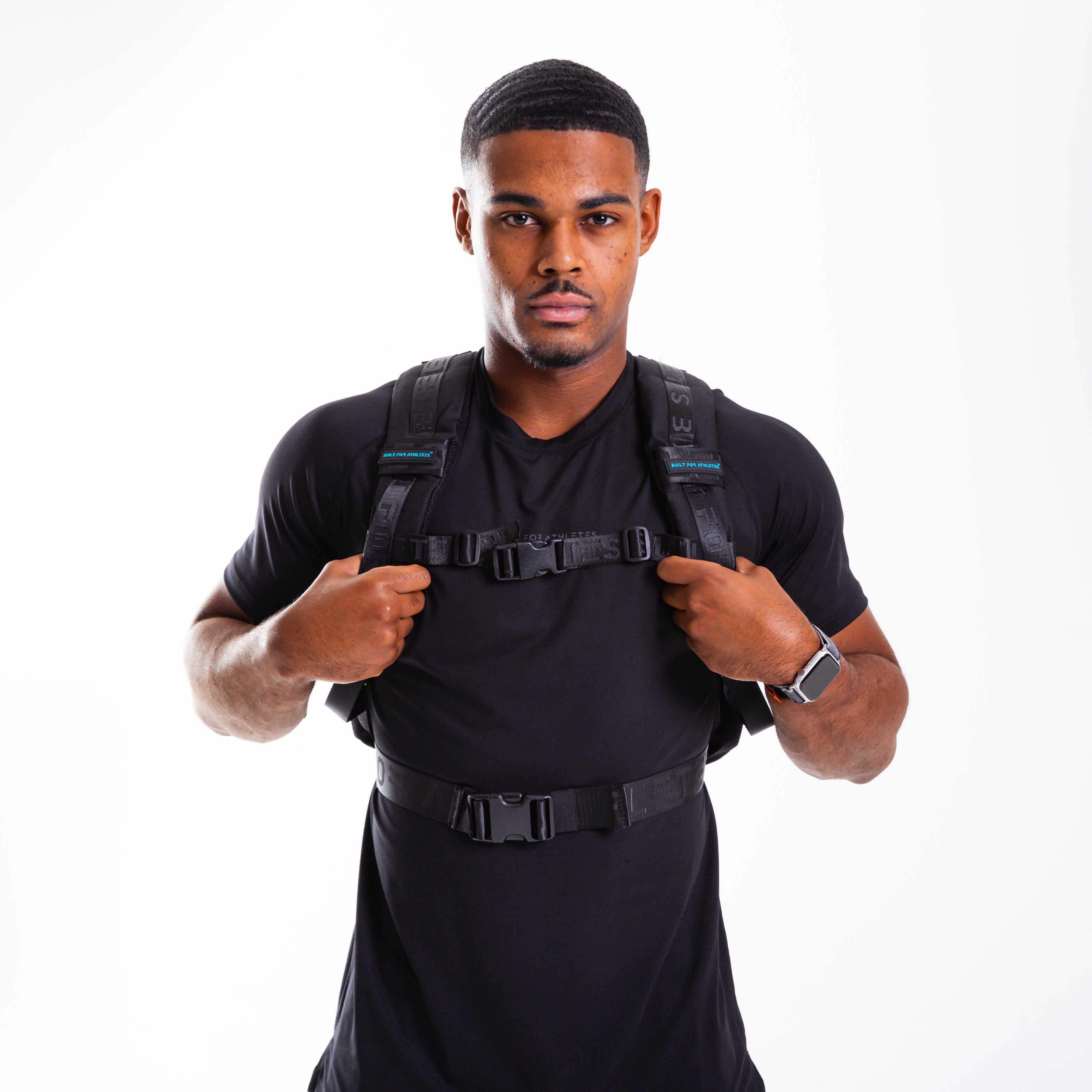 Medium 25L Gym Backpack Black & Aqua