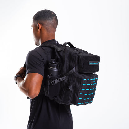 Medium 25L Gym Backpack Black & Aqua