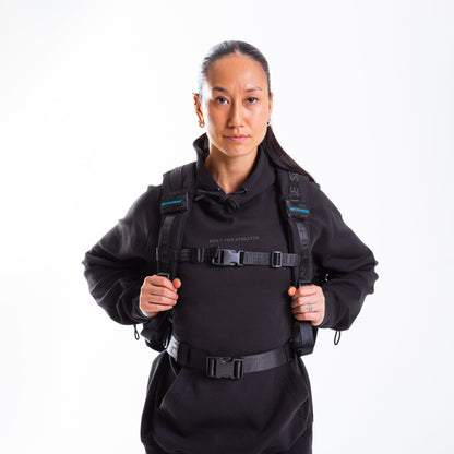 Medium 25L Gym Backpack Black & Aqua